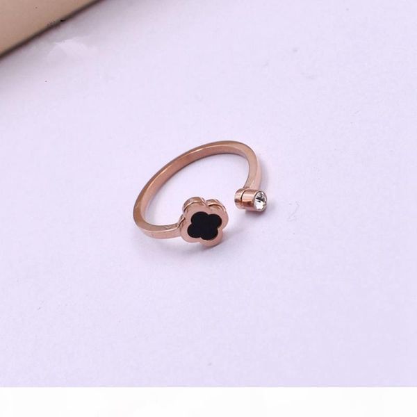 open four-leaf clover with diamond ring women's fashion simple four-leaf clover ring titanium steel women's diamond ring jewelry, Golden;silver
open four-leaf clover with diamond ring women's fashion simple four-leaf clover ring titanium steel women's diamond ring jewelry, Golden;silver