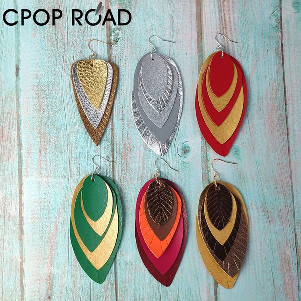 cpop five layers gold pu leather earrings for women new big statement dangle leaf earrings fashion jewelry accessories wholesale, Silver
cpop five layers gold pu leather earrings for women new big statement dangle leaf earrings fashion jewelry accessories wholesale, Silver