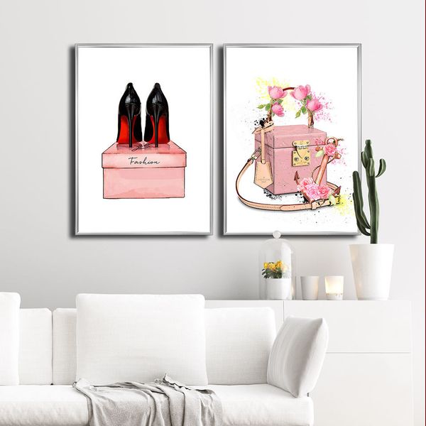 women handbag fashion poster high-heeled shoes canvas painting wall art print modern picture for living room on wall home decor
women handbag fashion poster high-heeled shoes canvas painting wall art print modern picture for living room on wall home decor