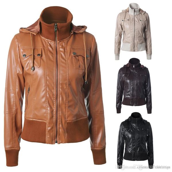 womens leather jackets zipper motorcycle jackets female faux leather jacket hat removable coat waterproof outwear spring women casual coats, Black
womens leather jackets zipper motorcycle jackets female faux leather jacket hat removable coat waterproof outwear spring women casual coats, Black