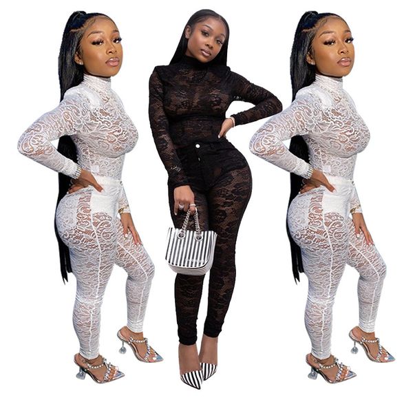 lace mesh sheer two piece set 2020 spring clothes + pant suit club party night birthday outfits for women matching sets, White
lace mesh sheer two piece set 2020 spring clothes + pant suit club party night birthday outfits for women matching sets, White