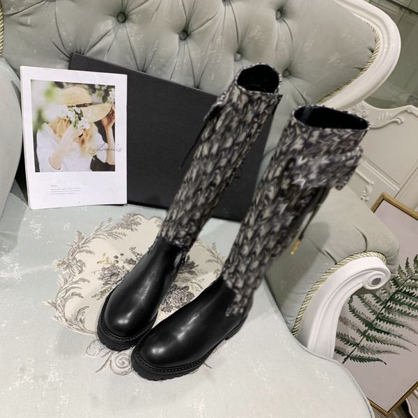 women boots new over-the-knee boots female winter women shoes knee-high flats heels shoes winter booties, Black