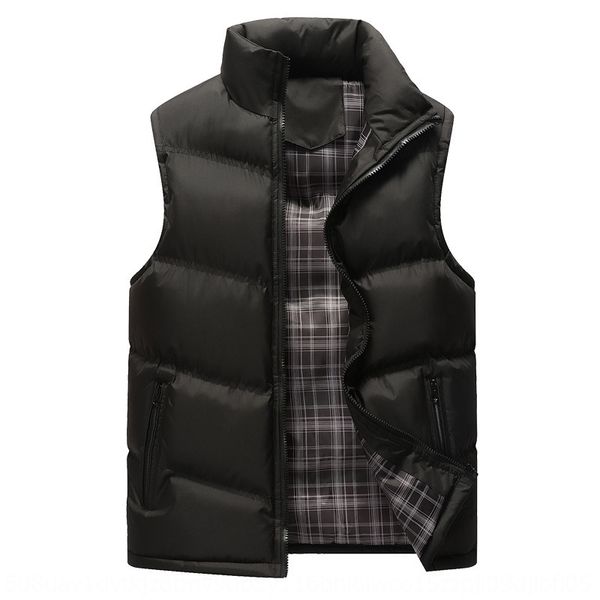 ma warm vest jianan 2020 new autumn and winter warm men's vest jacket fashionable sleeveless waistcoat down cotton coat large size, Black;white