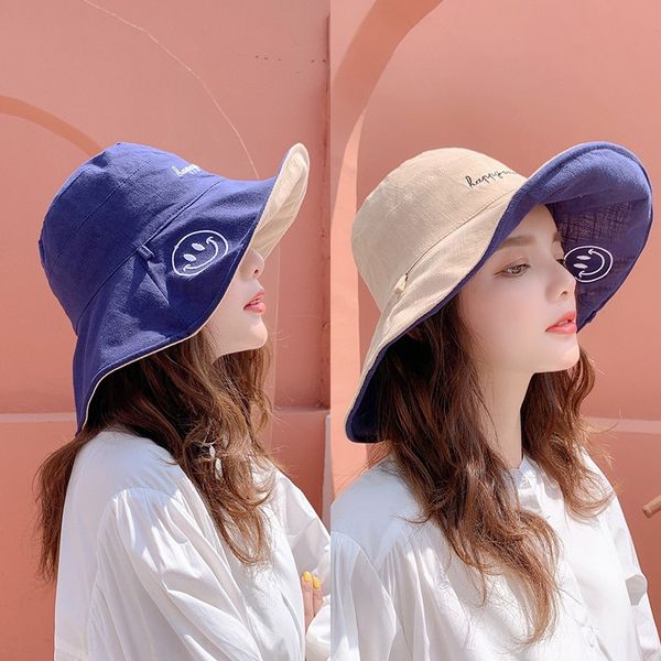 2020 female sunscreen sunscreen korean style all-match thin double-sided big brim sun-proof hat solid color hat female, Blue;gray
2020 female sunscreen sunscreen korean style all-match thin double-sided big brim sun-proof hat solid color hat female, Blue;gray