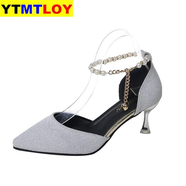 2020 summer luxury pearl chian 6cm heels shoes women pointed toe pumps leisure party sandals for women large size 35-44, Black
2020 summer luxury pearl chian 6cm heels shoes women pointed toe pumps leisure party sandals for women large size 35-44, Black