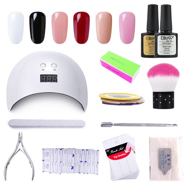 elite99 nail art gel polish set 24w led lamp nail art tools for manicure 6 pieces pure color uv gel polish base coat
elite99 nail art gel polish set 24w led lamp nail art tools for manicure 6 pieces pure color uv gel polish base coat