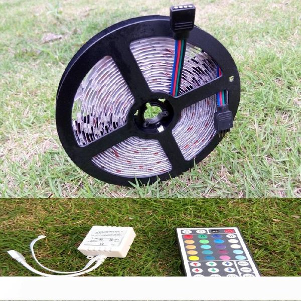 dc 12v 5050 smd rgb led flexible strip light 5m 60leds m 300leds per roll non-waterproof decorative reel tape + 44 keys remote controller
dc 12v 5050 smd rgb led flexible strip light 5m 60leds m 300leds per roll non-waterproof decorative reel tape + 44 keys remote controller
