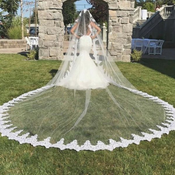 cathedral length bridal veils lace appliques in stock long wedding veils white ivory designer vestido de noiva longo wedding veil, Black
cathedral length bridal veils lace appliques in stock long wedding veils white ivory designer vestido de noiva longo wedding veil, Black