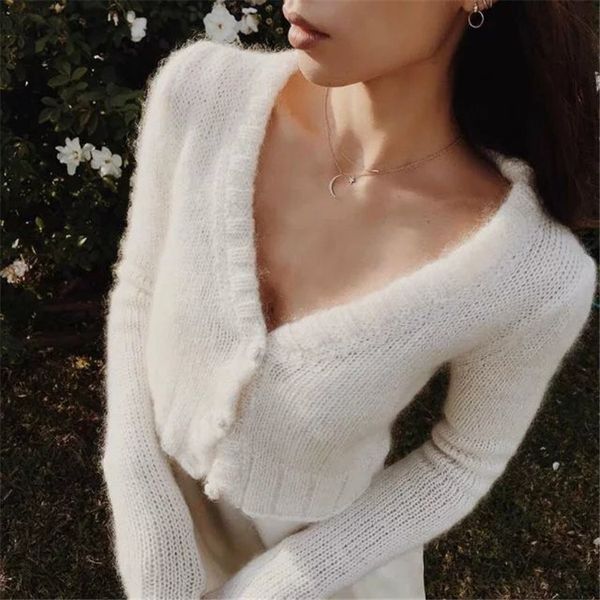 fashion casual slim autumn knitted cardigan solid v neck sweater long sleeve winter clothes women 2020, White
fashion casual slim autumn knitted cardigan solid v neck sweater long sleeve winter clothes women 2020, White