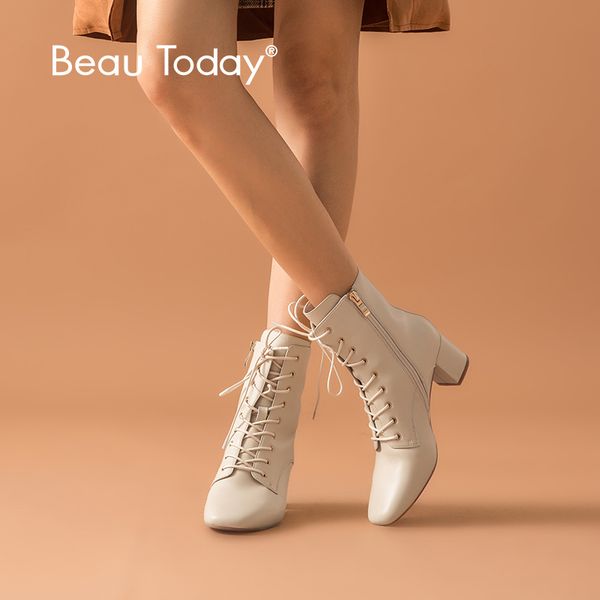beautoday ankle boots women sheepskin genuine leather zip lace-up square toe high heel lady boots handmade 03372, Black
beautoday ankle boots women sheepskin genuine leather zip lace-up square toe high heel lady boots handmade 03372, Black