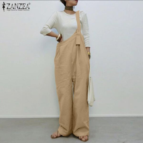 women's jumpsuits & rompers stylish suspender overalls summer 2021 zanzea casual wide leg playsuits female solid asymmetrical 5xl, Black;white
women's jumpsuits & rompers stylish suspender overalls summer 2021 zanzea casual wide leg playsuits female solid asymmetrical 5xl, Black;white