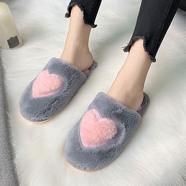 vertvie cute women slippers love heart cotton winter fur slides ladies home furry slippers warm house indoor non-slip shoes, Black
vertvie cute women slippers love heart cotton winter fur slides ladies home furry slippers warm house indoor non-slip shoes, Black