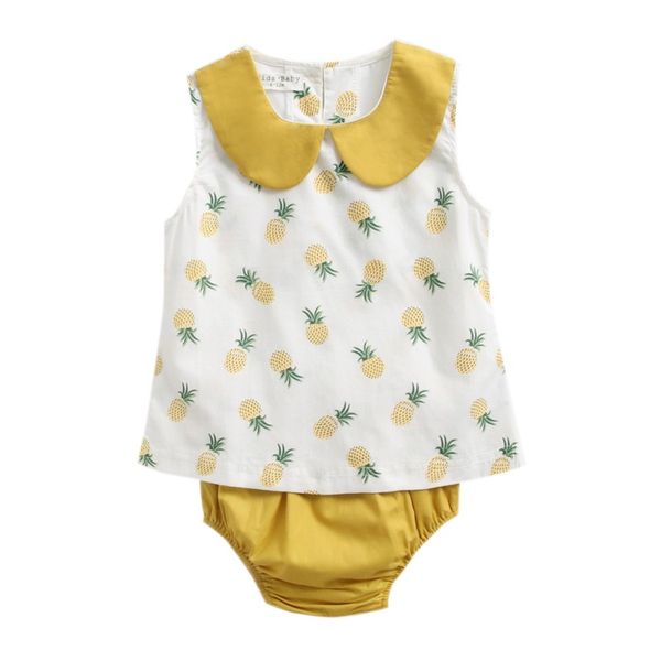 summer baby sweet girls rompers round neck sleeveless pineapple casual triangle shorts baby girl clothes set 2 pcs1, White
summer baby sweet girls rompers round neck sleeveless pineapple casual triangle shorts baby girl clothes set 2 pcs1, White