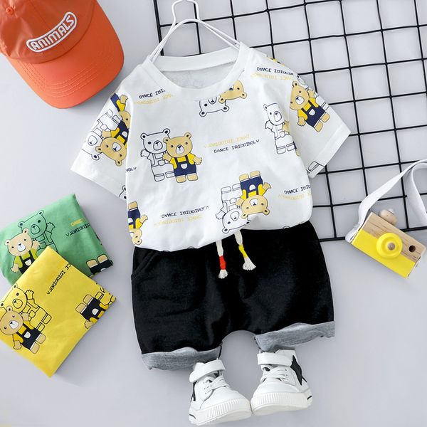 summer baby boy outfit toddler cartoon print bear short sleeve t-shirt+black shorts two piece newborn set brand cotton baby suit, White
summer baby boy outfit toddler cartoon print bear short sleeve t-shirt+black shorts two piece newborn set brand cotton baby suit, White