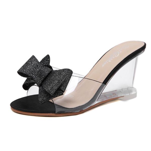 women rhinestone bowknot wedges platform summer shoes transparent crystal open toe high heels party office ladies pumps, Black
women rhinestone bowknot wedges platform summer shoes transparent crystal open toe high heels party office ladies pumps, Black