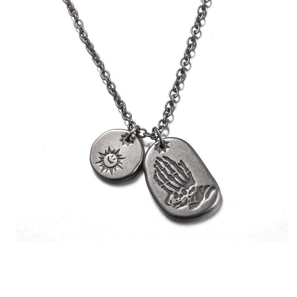 vintage retro prayer men's necklace sun coin round praying hands rectangle pendant necklaces christian jewelry stainless steel, Silver
vintage retro prayer men's necklace sun coin round praying hands rectangle pendant necklaces christian jewelry stainless steel, Silver