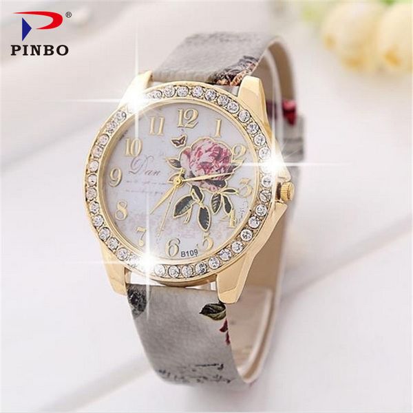the rose series pinbo women quartz colock watch fashion leisure leather wristwatches gift dress, Slivery;brown
the rose series pinbo women quartz colock watch fashion leisure leather wristwatches gift dress, Slivery;brown