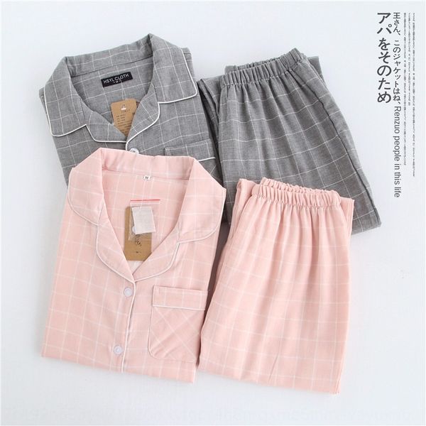spring and summer new couple home wear cotton gauze long-sleeved men's and women's lapel plaid leisure pajamas pajamas home suit, Blue;red
spring and summer new couple home wear cotton gauze long-sleeved men's and women's lapel plaid leisure pajamas pajamas home suit, Blue;red