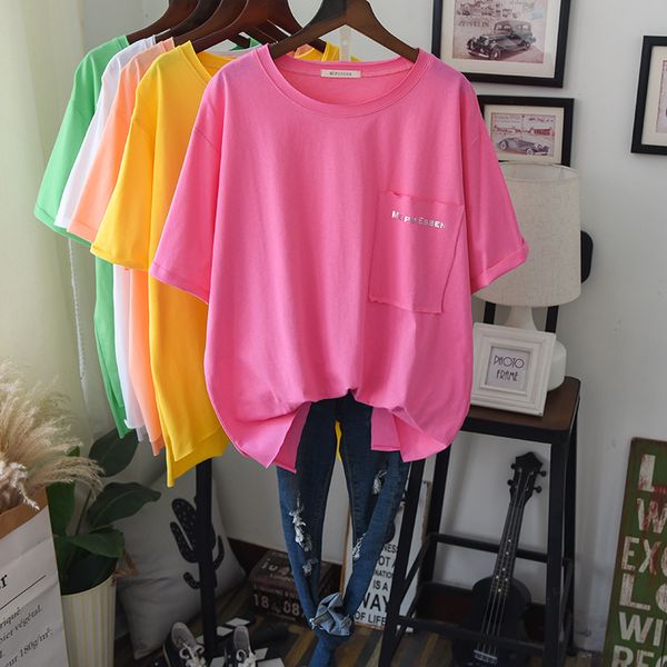 2020 summer solid large size cotton tee women round neck short sleeve bright casual t shirt lady street t-shirt thin, White
2020 summer solid large size cotton tee women round neck short sleeve bright casual t shirt lady street t-shirt thin, White