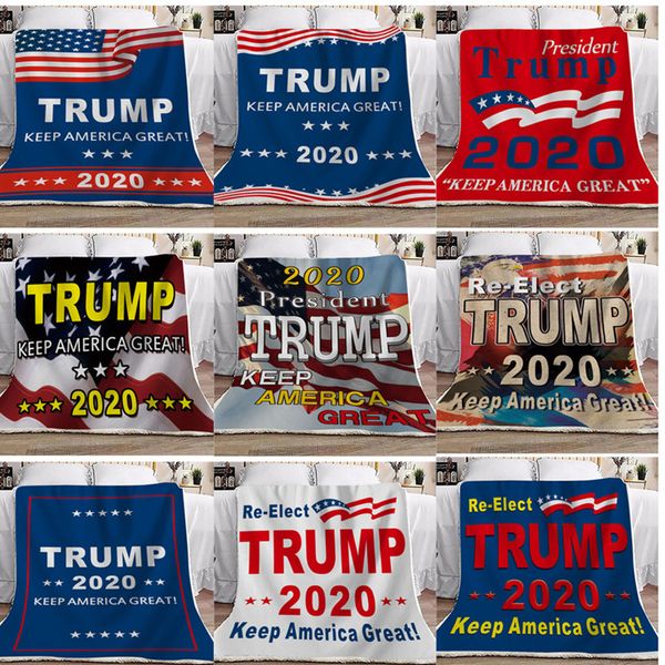 130*150cm Blankets Double Thickening Carpet President Trump 2020 Keep America Great Sofa Carpet Mat Quilt Cover Beach Bath Picnic Matsd73003