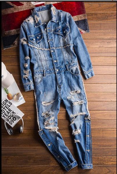 xxxl 2020 new european and american retro fashion denim jumpsuit male hip hop hole jeans trend casual tooling jumpsuit, Blue
xxxl 2020 new european and american retro fashion denim jumpsuit male hip hop hole jeans trend casual tooling jumpsuit, Blue