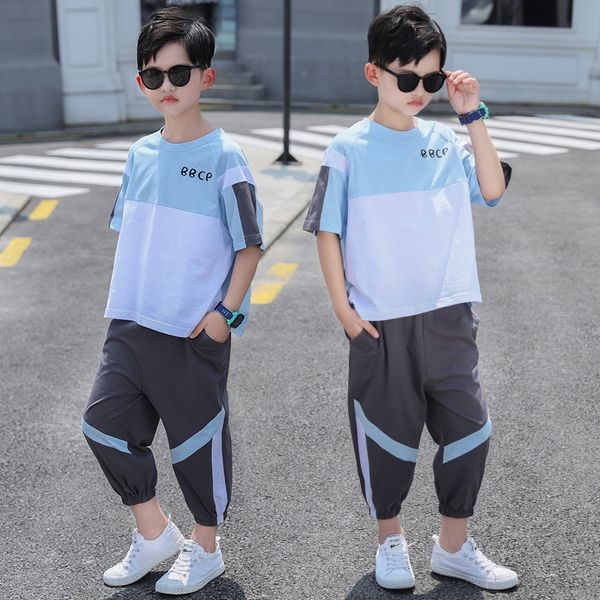 20 children's wear big boy casual sports short sleeve capri suit pants suit pants set two-piece set
20 children's wear big boy casual sports short sleeve capri suit pants suit pants set two-piece set