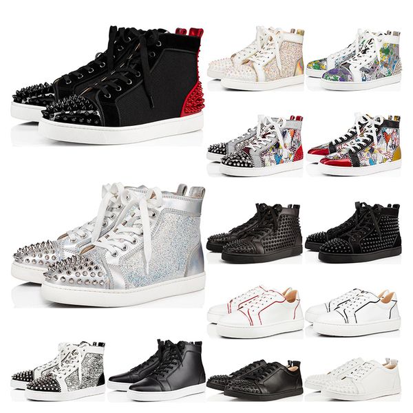 new mens sneakers red bottoms studded spikes black white bred grey laser suede leather mens womens flat party lovers size 36-46 with box
new mens sneakers red bottoms studded spikes black white bred grey laser suede leather mens womens flat party lovers size 36-46 with box