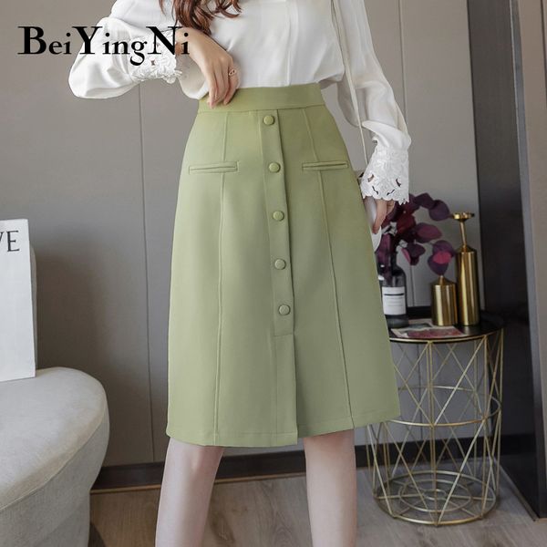 beiyingni korean skirt women vintage elegant office ladies skirts buttons work wear casual high waist saia black faldas mujer
beiyingni korean skirt women vintage elegant office ladies skirts buttons work wear casual high waist saia black faldas mujer