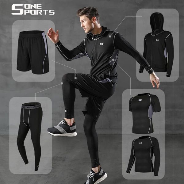 jogging suits men 5 pcs compression sportwear for gym clothing quick dry running fitness tracksuit workout set male polyester, Black;blue
jogging suits men 5 pcs compression sportwear for gym clothing quick dry running fitness tracksuit workout set male polyester, Black;blue