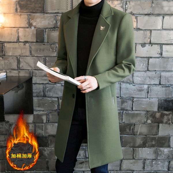 winter new men's windbreaker wool wool british slim woolen coat men's cotton mid-length woolen trench coat fashionable, Tan;black
winter new men's windbreaker wool wool british slim woolen coat men's cotton mid-length woolen trench coat fashionable, Tan;black