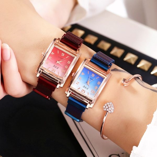 women square arabic numbers watch luxury ladies quartz magnet buckle gradient color watches relogio feminino for gift clock, Slivery;brown
women square arabic numbers watch luxury ladies quartz magnet buckle gradient color watches relogio feminino for gift clock, Slivery;brown
