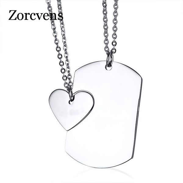 zorcvens couple necklace id dog tag heart pendant high polished stainless steel trendy women men jewelry, Silver
zorcvens couple necklace id dog tag heart pendant high polished stainless steel trendy women men jewelry, Silver
