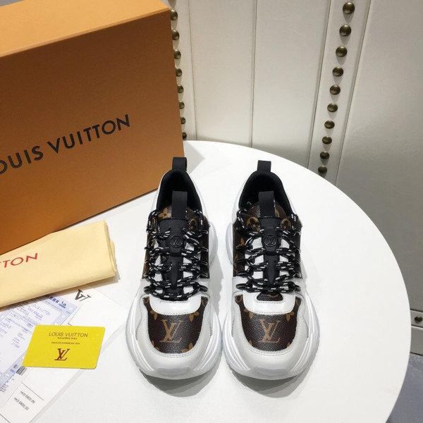 designer luxury women's casual fashion shoes, women's outdoor casual shoes, leather material, original box 21, Black