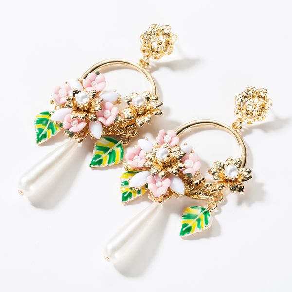 literary fan multilayer alloy dripping oil leaf resin flower imitation pearl earring earrings s925 silver needle earring, Golden
literary fan multilayer alloy dripping oil leaf resin flower imitation pearl earring earrings s925 silver needle earring, Golden