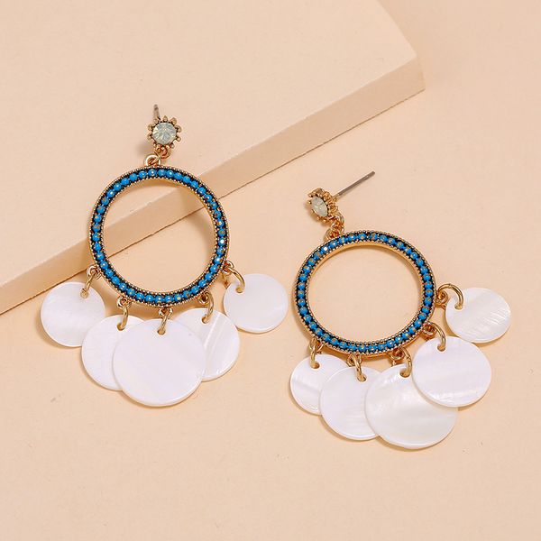 new bohemian natural shell earrings circle tassel pendant ear ring exaggerated decorative women in europe and america, Golden
new bohemian natural shell earrings circle tassel pendant ear ring exaggerated decorative women in europe and america, Golden