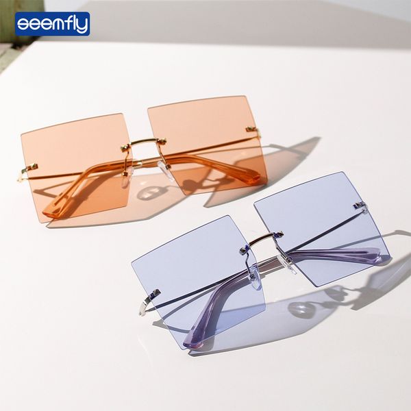 seemfly large square rimless fashion sunglasses for ladies colorful new summer soft sunglasses fashion eyewear for men and women, White;black
seemfly large square rimless fashion sunglasses for ladies colorful new summer soft sunglasses fashion eyewear for men and women, White;black