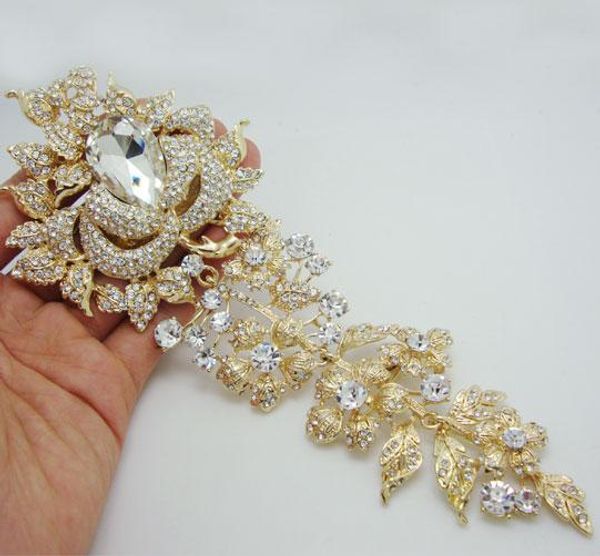 wholesale - 8.11" bride wedding brooch luxury rose flower leaf many rhinestone crystal brooch pin fashion rhinestone flower wedding jew, Gray
wholesale - 8.11" bride wedding brooch luxury rose flower leaf many rhinestone crystal brooch pin fashion rhinestone flower wedding jew, Gray