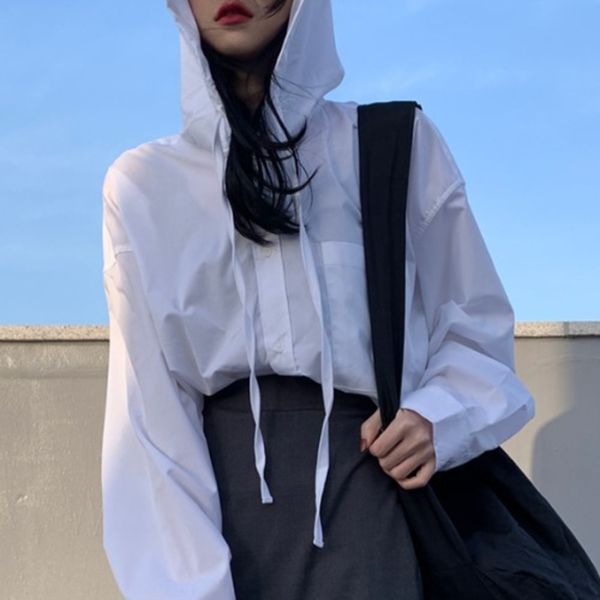 korean ins shirt niche personality handsome lazy style all-match pocket hooded long sleeve shirt with irregular skirt, Gray
korean ins shirt niche personality handsome lazy style all-match pocket hooded long sleeve shirt with irregular skirt, Gray