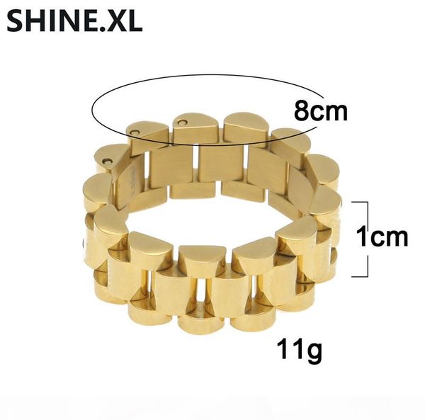 hip hop rock size 8-12 band ring men's stainless steel gold color president watchband link style ring, Silver
hip hop rock size 8-12 band ring men's stainless steel gold color president watchband link style ring, Silver