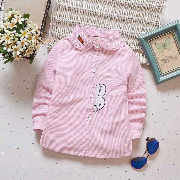 autumn casual girl cotton long-sleeved striped rabbit embroidered fashionable embroidered shirt children's shirt, White;black
autumn casual girl cotton long-sleeved striped rabbit embroidered fashionable embroidered shirt children's shirt, White;black