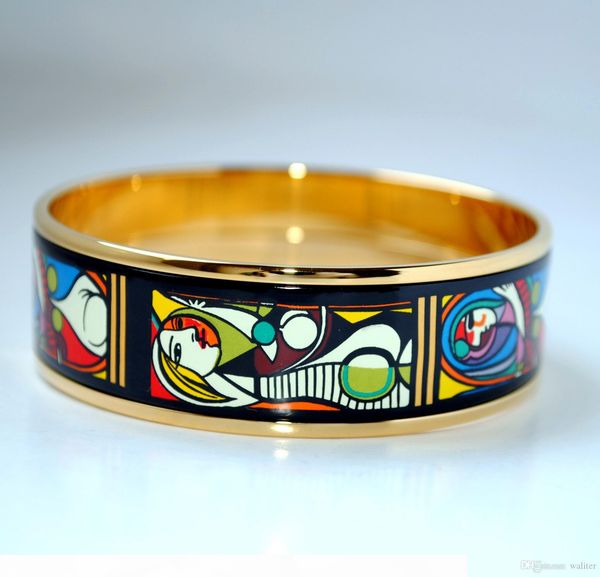 woman before a mirror series 18k gold-plated enamel bangle for woman round bracelets bangles width 20mm fashion jewelry, Black
woman before a mirror series 18k gold-plated enamel bangle for woman round bracelets bangles width 20mm fashion jewelry, Black