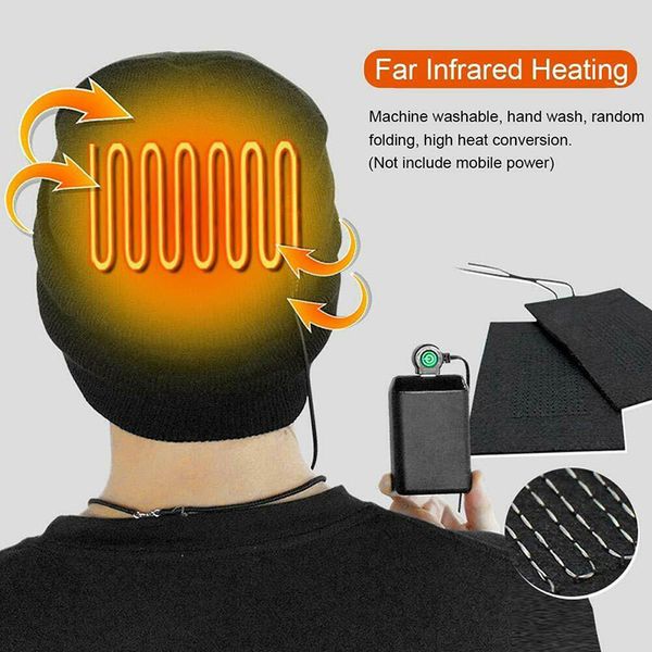 men women rechargeable electric heated hat knitted warm cap for outdoor fall winter asd88, Black
men women rechargeable electric heated hat knitted warm cap for outdoor fall winter asd88, Black