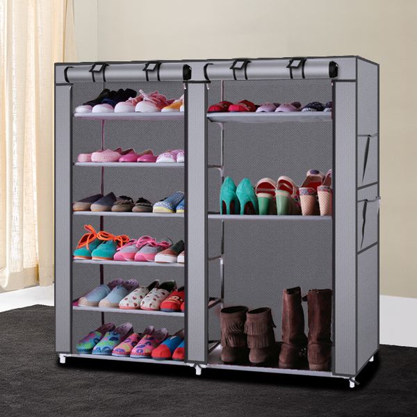 6 layer 12 grid assembled shoe rack non-woven family shoe storage diy shoe cabinet gray with cover
6 layer 12 grid assembled shoe rack non-woven family shoe storage diy shoe cabinet gray with cover