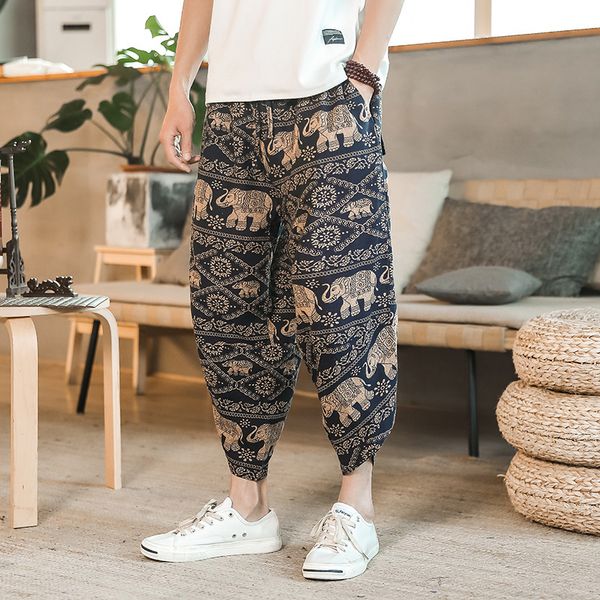 men's pants chinese style 2021 summer cotton and linen ankle-length printing trend loose large size casual trousers 5x, Black
men's pants chinese style 2021 summer cotton and linen ankle-length printing trend loose large size casual trousers 5x, Black