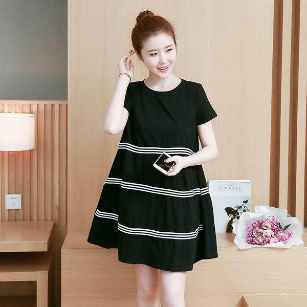 1819# maternity clothes summer cotton short sleeve easy matching loose stylish dress for pregnant women mom dress, White
1819# maternity clothes summer cotton short sleeve easy matching loose stylish dress for pregnant women mom dress, White