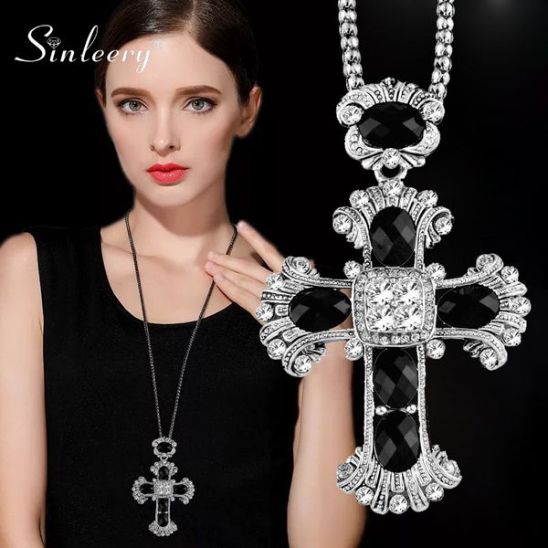 sinleery vintage big cross pendant necklace antique silver color chain acrylic long necklace women jewelry my312 ssi
sinleery vintage big cross pendant necklace antique silver color chain acrylic long necklace women jewelry my312 ssi
