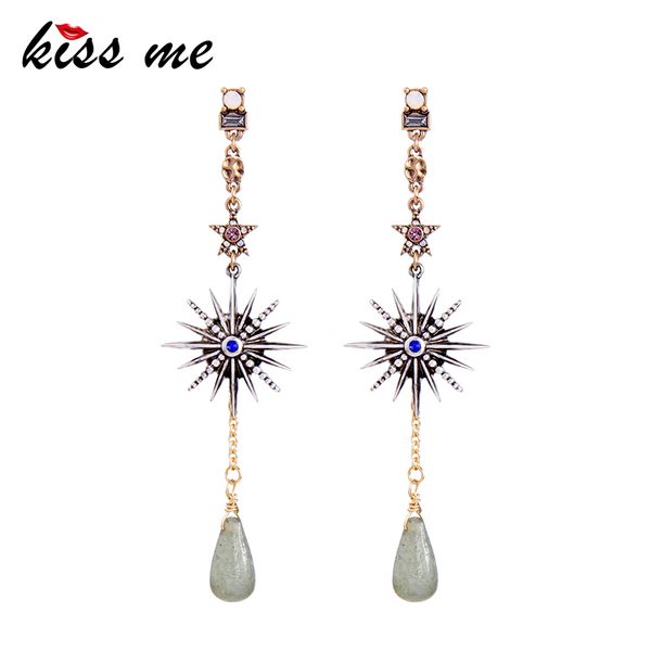 kiss me women earrings 2020 trending styles rhinestone star natural stone water drop dangle earrings retro accessories, Silver
kiss me women earrings 2020 trending styles rhinestone star natural stone water drop dangle earrings retro accessories, Silver