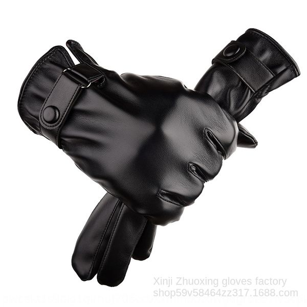men's winter warm touch and screen gloves velvet waterproof cycling electric car business pu leather gloves, Black
men's winter warm touch and screen gloves velvet waterproof cycling electric car business pu leather gloves, Black