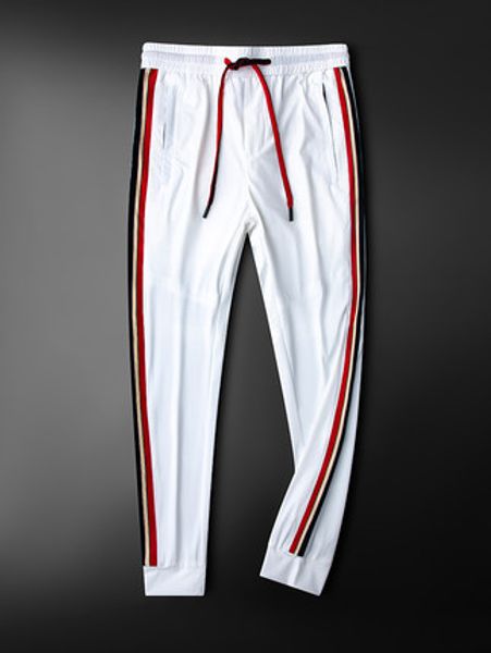 casual silky sweat pants men's summer thin section slim feet ice silk quick-drying side stripe guard pants men, Black
casual silky sweat pants men's summer thin section slim feet ice silk quick-drying side stripe guard pants men, Black