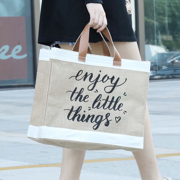 woman linen tote large capacity casual handbag vintage ladies letter printed beach casual shoulder shopping bag
woman linen tote large capacity casual handbag vintage ladies letter printed beach casual shoulder shopping bag